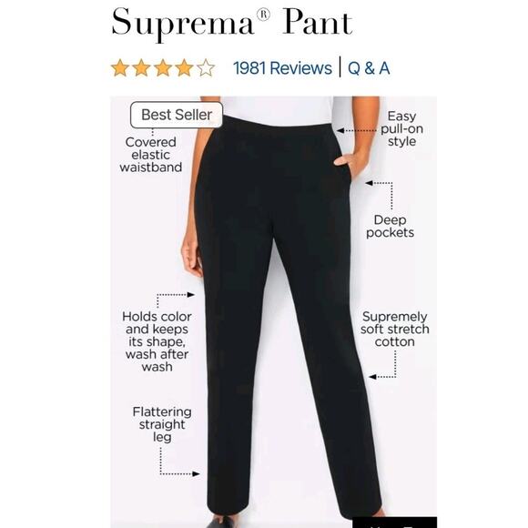 CATHERINES SUPREMA Pants Pull-on Size OX 14/ 16 Stretch Khaki Beige - Picture 12 of 12